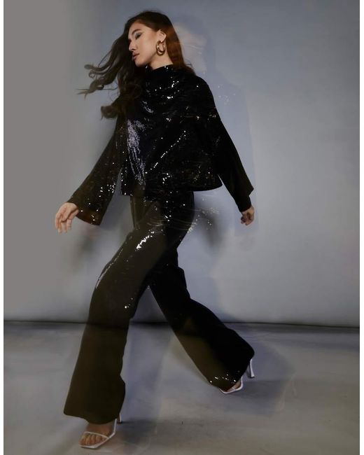 Glamorous Black Sequin Trousers