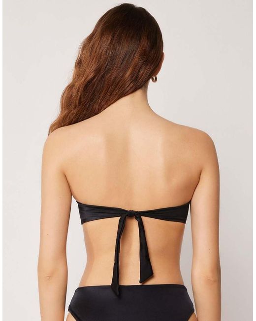 Calzedonia Black Bandeau Bikini Top Elegant Bicolor