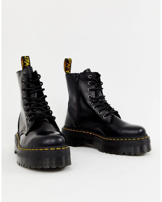 Dr. Martens Black Jadon 8-eye Smooth Leather Platform Boots for men