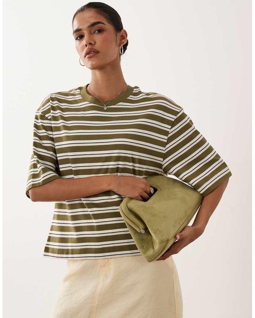 Gina Tricot Green Short Sleeve Boxy Tee