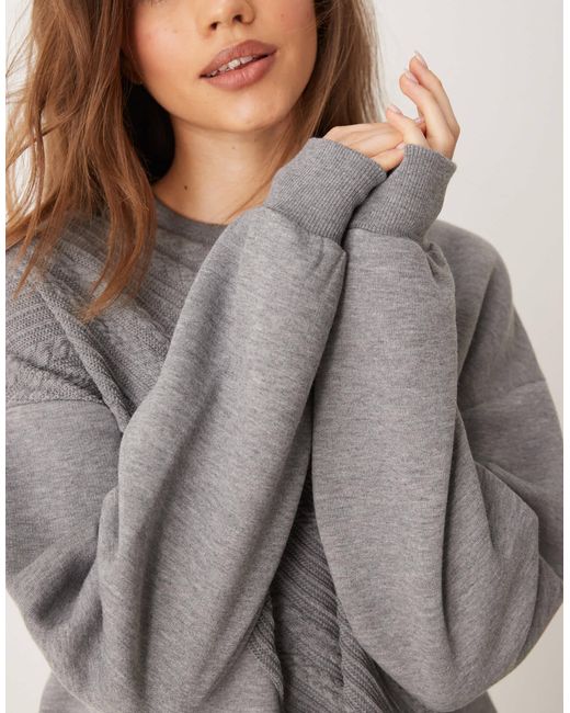 Sweat torsadé d'ensemble à nervures ASOS en coloris Gray