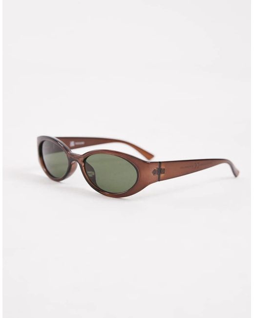 ASOS Black Wrapped Oval Sunglasses