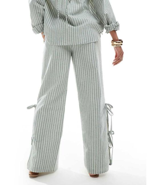 Daisy Street Green Pull On Trouser With Tie Side