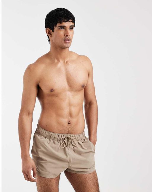ASOS Natural Swim Shorts for men