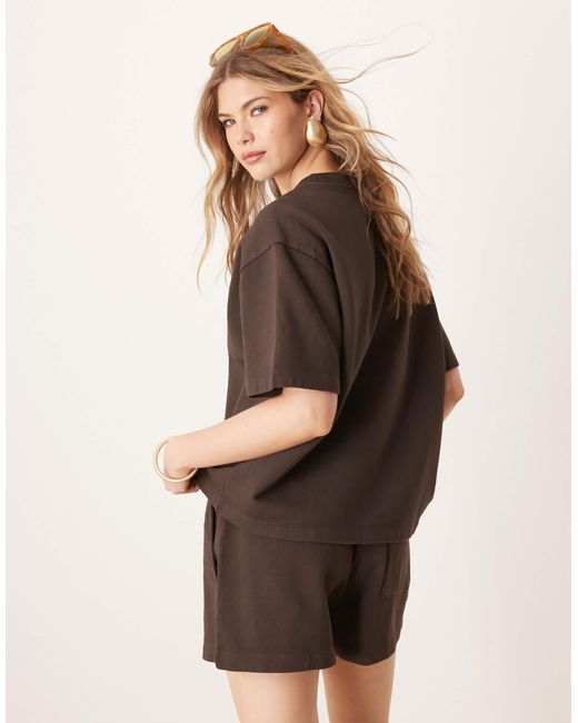 ASOS Brown – kastiges sweat-t-shirt
