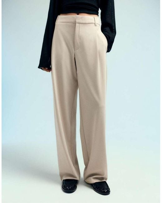 Pull&Bear White Tailored Darted Pants