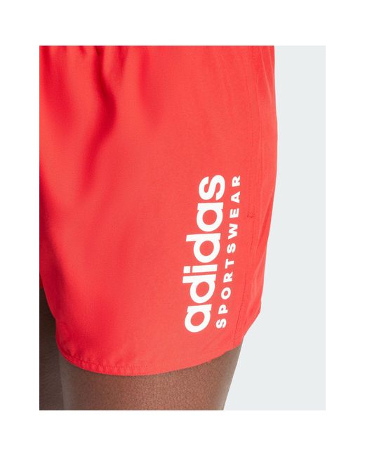 Essentials clx - pantaloncini da bagno rossi con logo di Adidas Originals in Red da Uomo