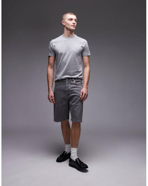 ARKET Gray Mid Waist Regular Fit Denim Shorts for men