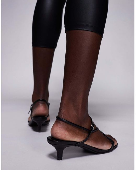 Public Desire Brown Glint Strappy Barely There Sandals