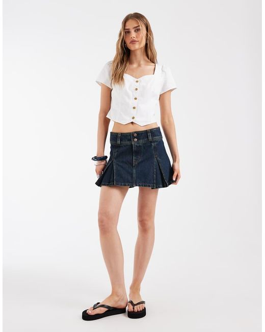 Levi's White Short Sleeve Denim Top