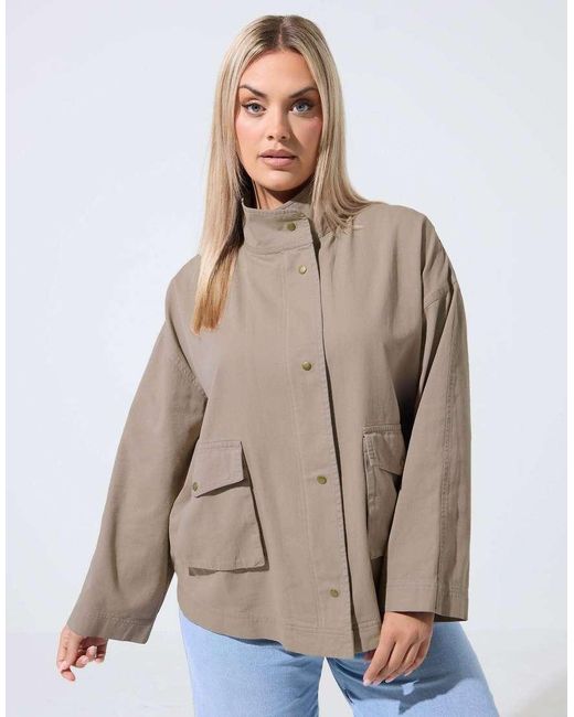 Yours Clothing Brown Utility Jacket