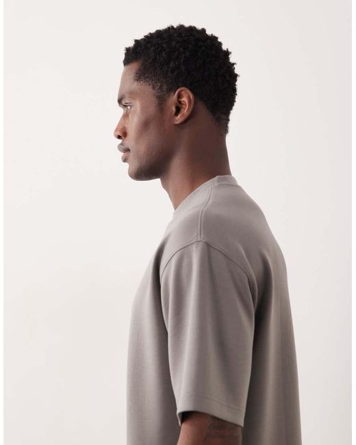ASOS Gray Luxe Interlock Relaxed T-shirt for men