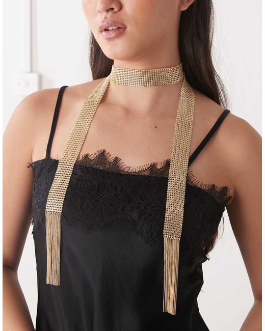 Collana Multiuso Stile Foulard di Reclaimed Vintage in Black