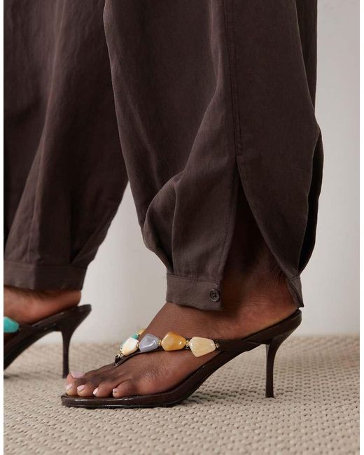 Mango Brown Pleat Front Cuffed Trouser