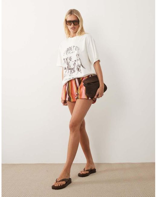 ASOS White Oversized T-shirt With Saddle Up Rodeo Graphic