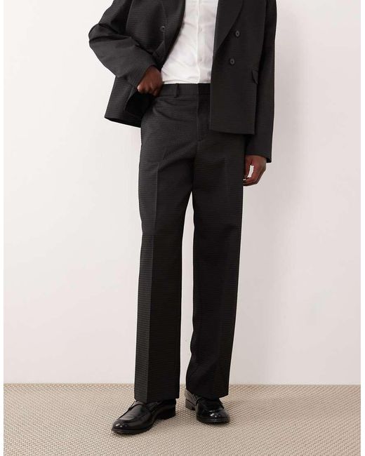 ASOS Pantalon Met Wijde Pijpen Van Jacquard in het Black voor heren