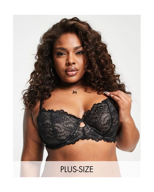 Yours Black Lace Underwired Bra