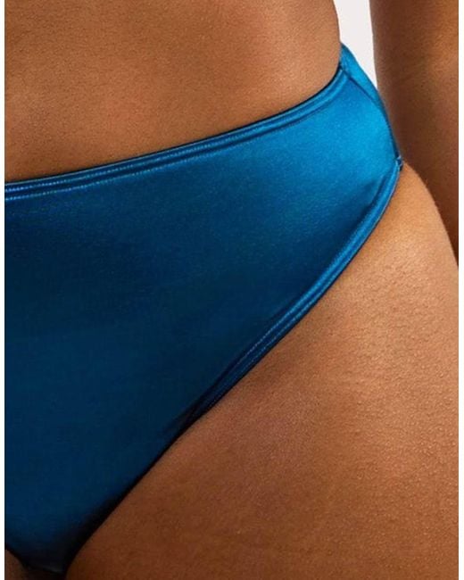 Wolf & Whistle Blue Kylie High-Waist High-Leg Bottoms
