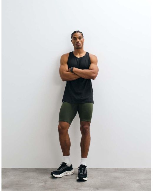 4505 Gray Icon Active Quick Dry Base Layer Training Half Tight With Phone Pocket for men