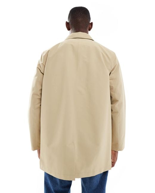Only & Sons – lang geschnittener trenchcoat in Natural für Herren
