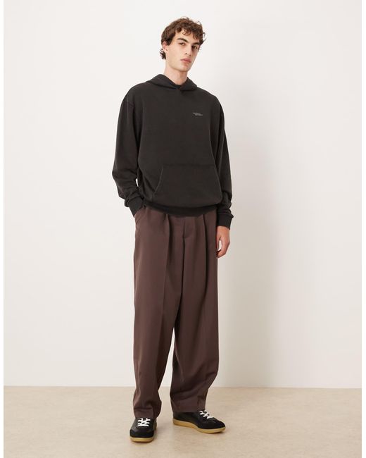 ASOS Black Oversized Hoodie With Print for men