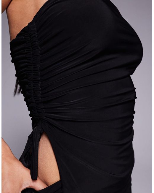 Kaiia Black – exclusive – doppellagiges, anschmiegsames, gerafftes bandeau-oberteil