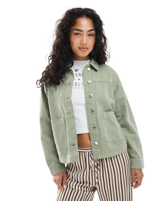 Vero Moda Gray Denim Shacket With Front Pockets