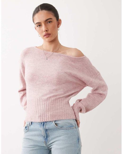 Cotton On Pink Luxe Off Shoulder Knit Top