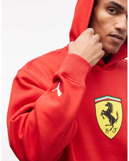 PUMA Red Scuderia Ferrari Shield Hoodie for men