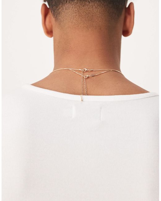 ASOS – 2er-pack e halsketten mit onyx- und tigeraugen-anhängern in Brown für Herren