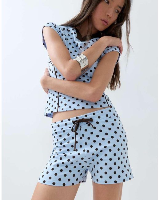 ASOS White Polka Dot Micro Shorts Co-ord