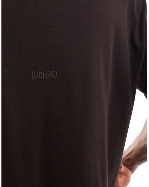 Bershka Recht T-Shirt Met Ton-Sur-Ton Print in het Black voor heren