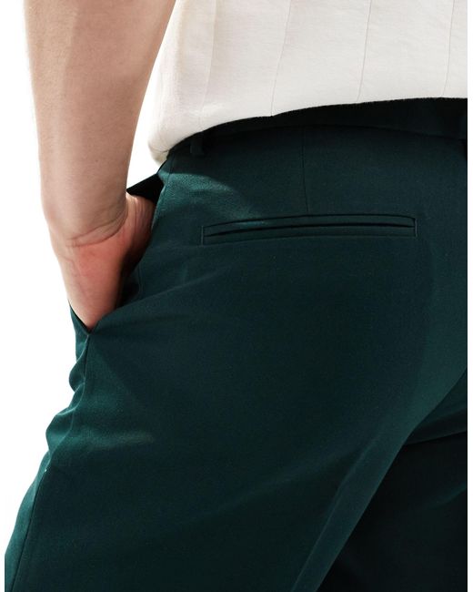 ASOS Green Smart Straight Leg Trousers for men