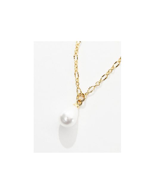 Orelia Natural 18k Gold Plated Dainty Peardrop Necklace