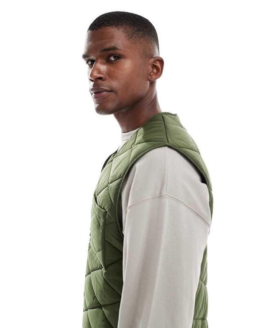 New Look Doorgestikt Gilet in het Green voor heren