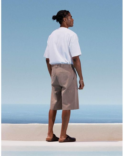 Dickies Gray Unionville 13 Inch Pleated Work Short for men