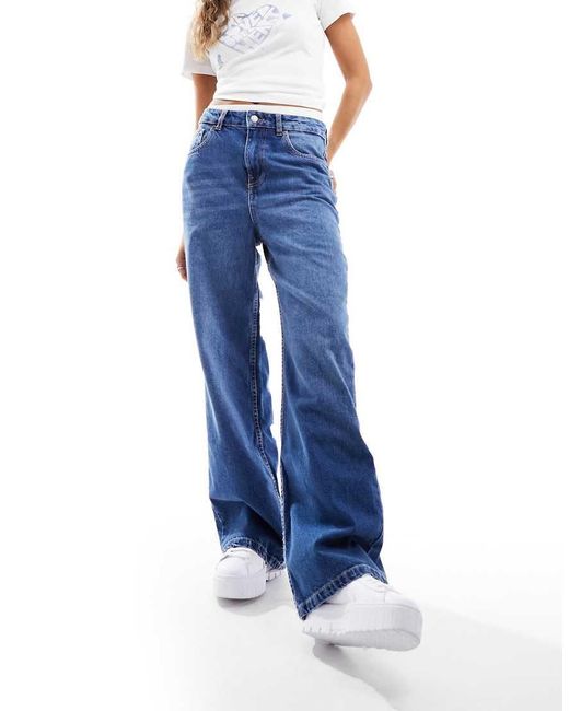 ASOS Blue Wide Leg Dad Jeans