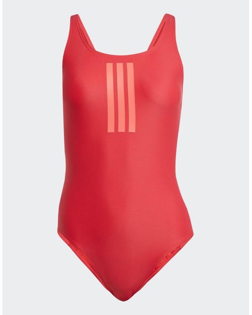 Adidas Originals Badpak Met 3-Stripes En V-Hals in het Red