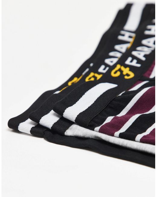 Farah Blue 3-pack Jacquard Waistband Logo Boxers for men