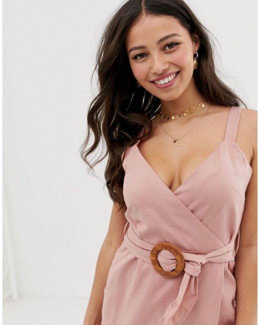 asos design wrap maxi dress with buckle belt