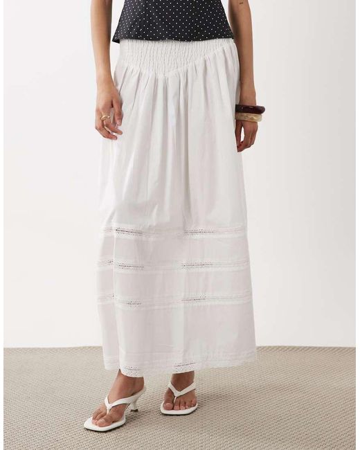 WeWoreWhat White Smocked Maxi Skirt