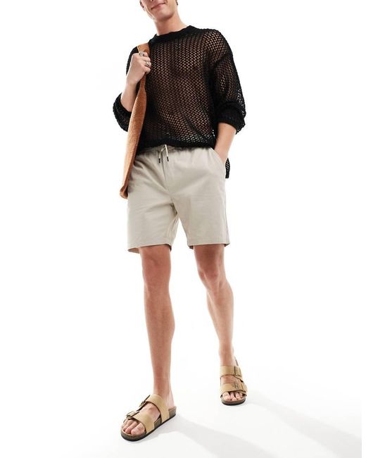 Only & Sons Black Pull On Twill Short for men