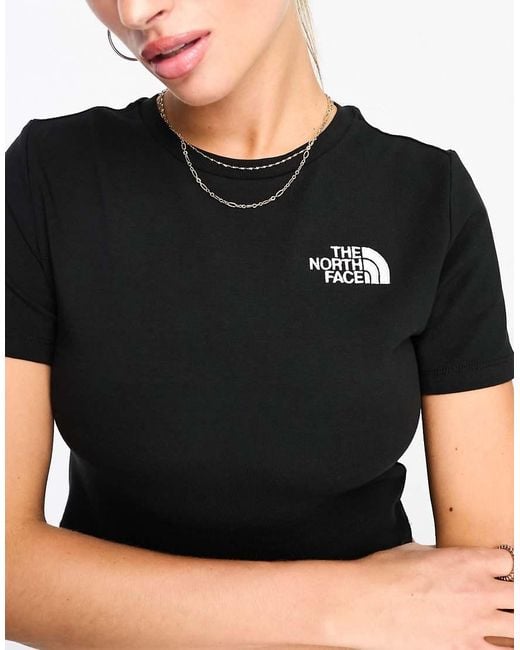 The North Face Black Simple Dome Fitted Cropped T-Shirt