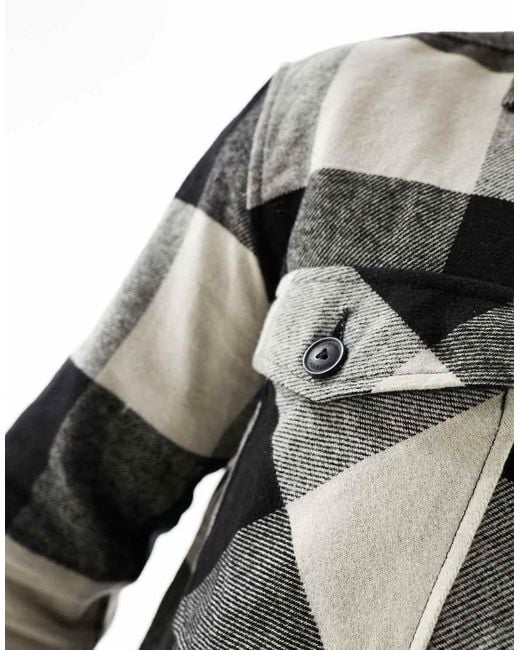 Only & Sons Black Buffalo Check Overshirt for men