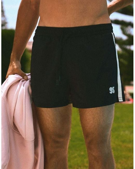 Bershka Green Retro Short Swim Shorts for men