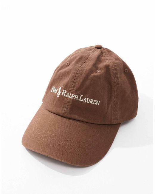 Polo Ralph Lauren Brown Large Logo Stretch Twill Baseball Cap for men