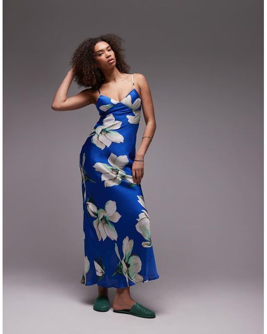 Vestito Con Spalline Sottili Lungo di emory park in Blue