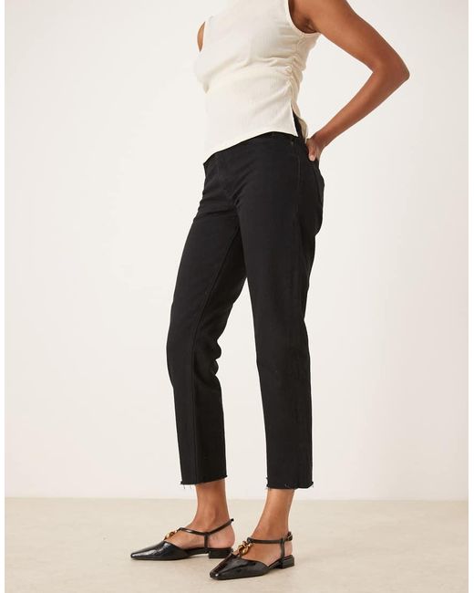ASOS Black Lockhart Chisel Toe Trim Detail Slingback Flats