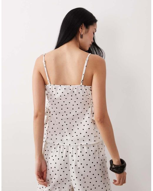 Wednesday's Girl White Co-ord Button Up Tie Detail Cami Top