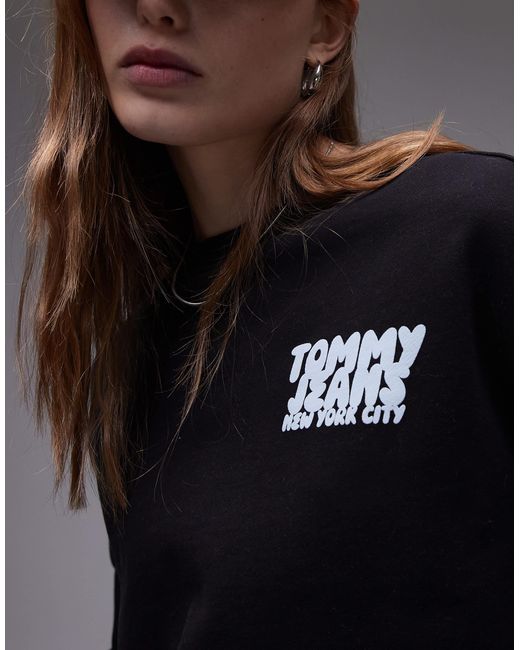 Tommy Hilfiger Black Bubble Logo Backprint Sweatshirt